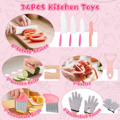 MPQMPQ toddler knife set cutting board with pieces supports hands-on learning