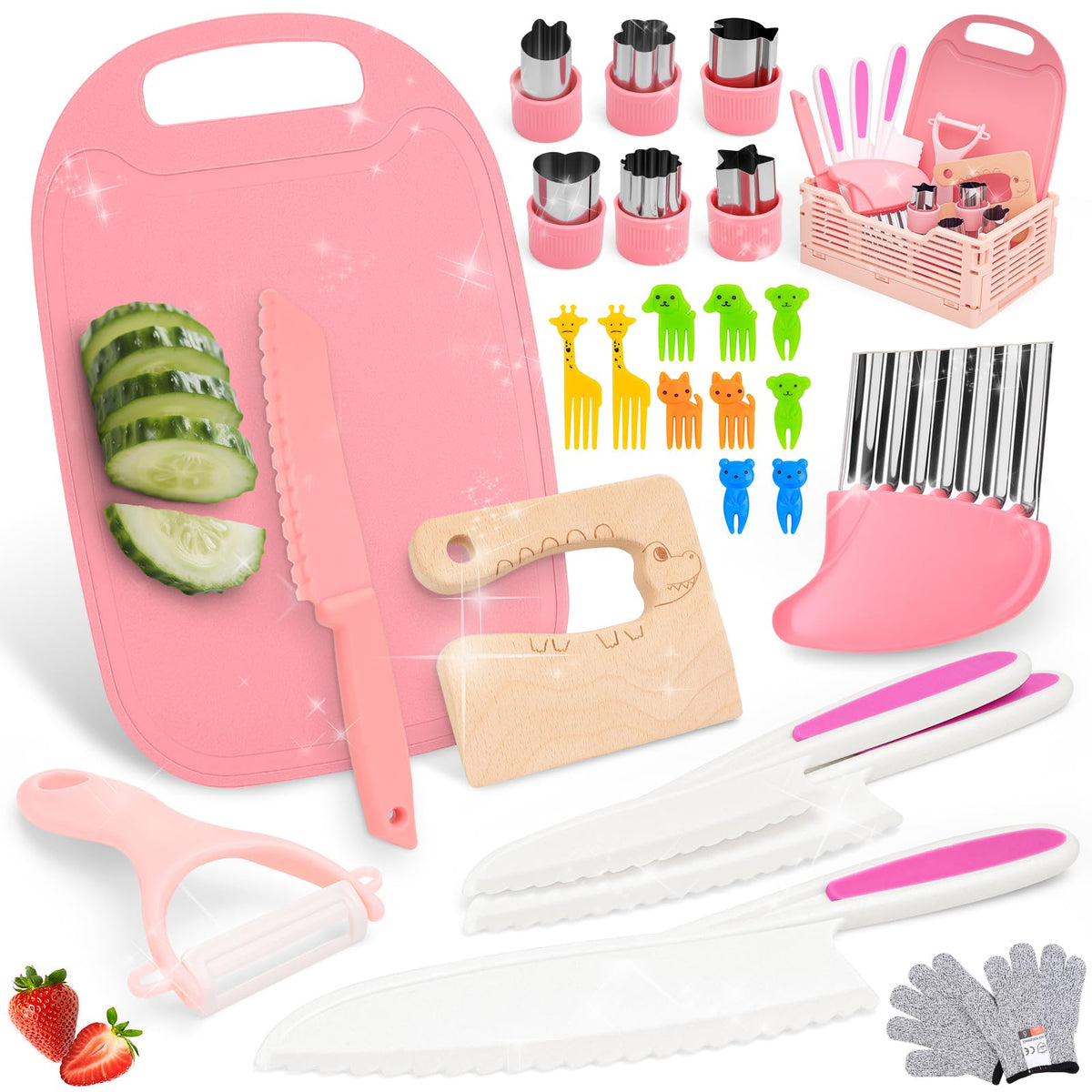 MPQMPQ toddler knife set packaging highlights kid-friendly design for safe pretend cooking