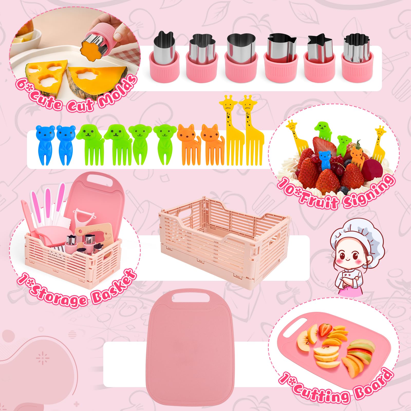 MPQMPQ toddler knife set safety gloves included for careful practice