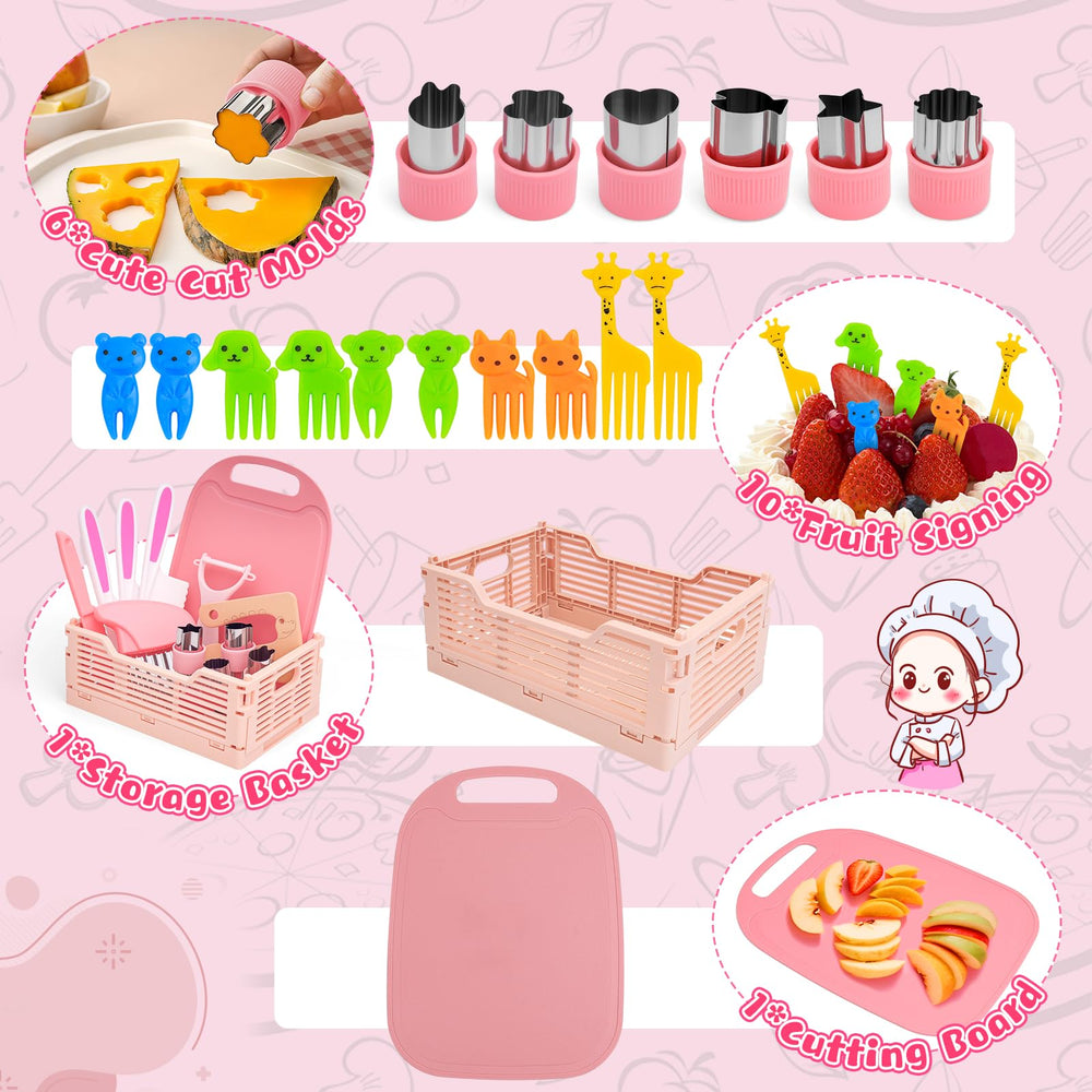 MPQMPQ toddler knife set safety gloves included for careful practice