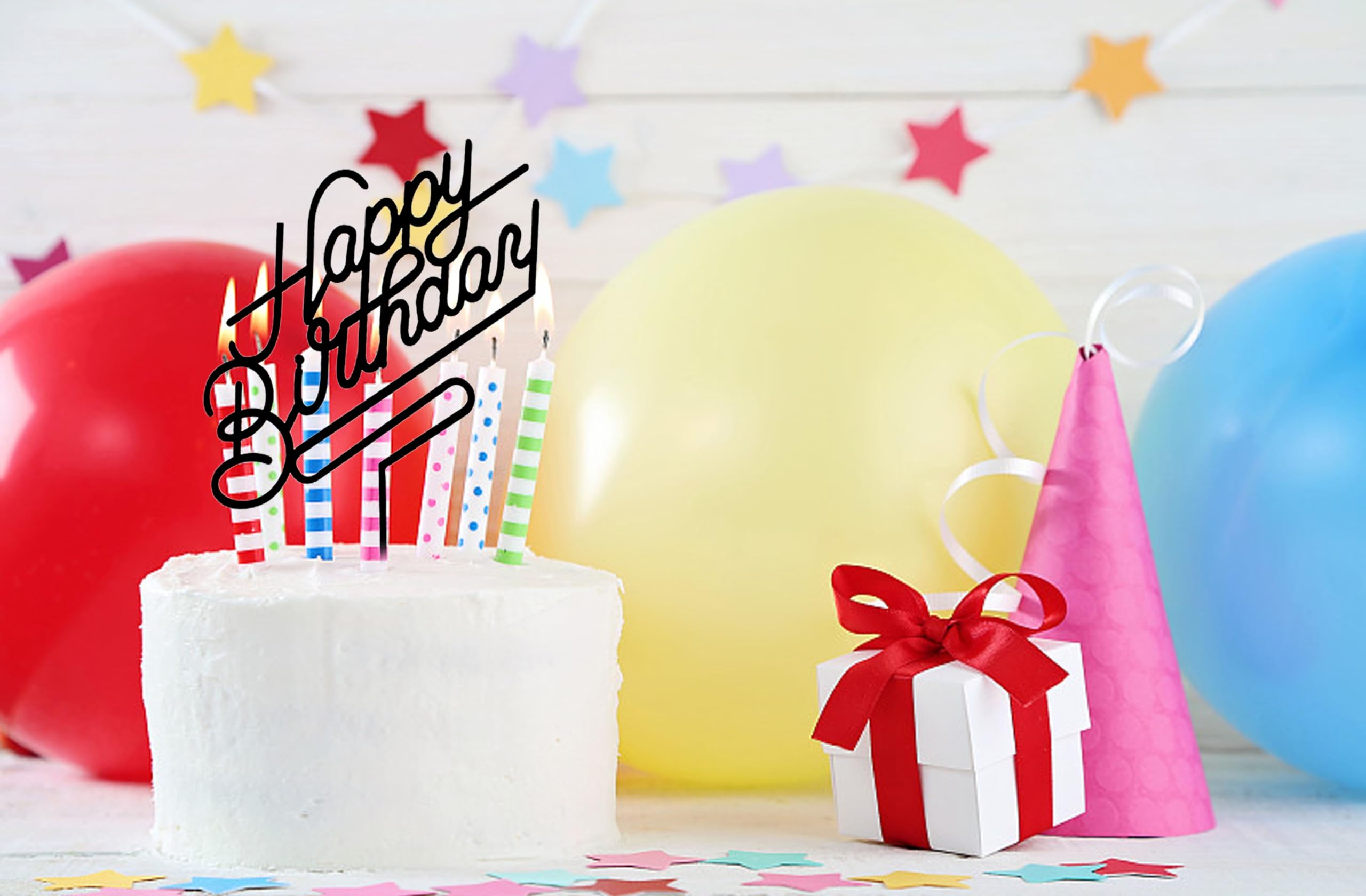MPRVAKYF birthday party decor topper black suits cupcakes and cakes.