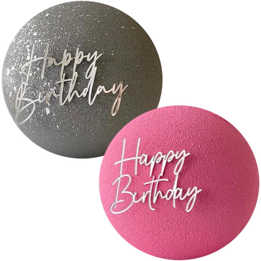 MPRVAKYF silver acrylic birthday cake topper for cakes and cupcakes, adding festive sparkle