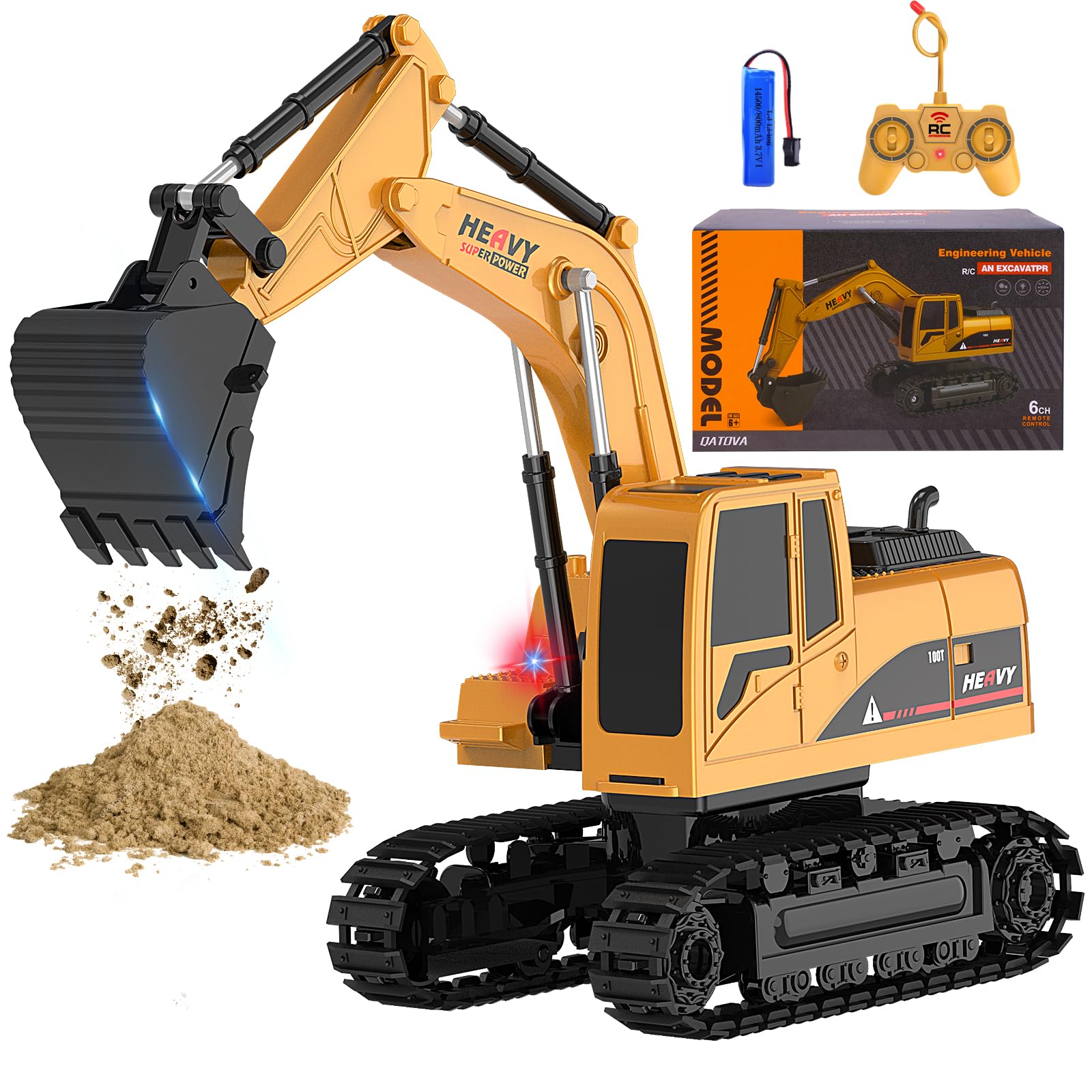 MQDMINI construction excavator front view for kids, lifelike size enhances imaginative building play