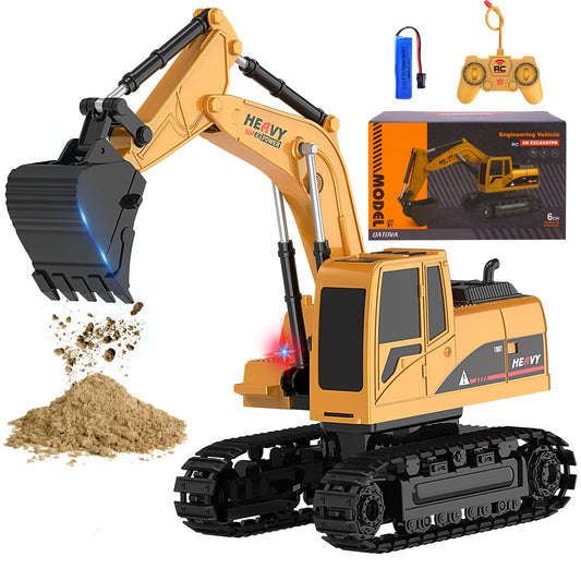 MQDMINI excavator dump bucket action demonstrates moving parts during learning play