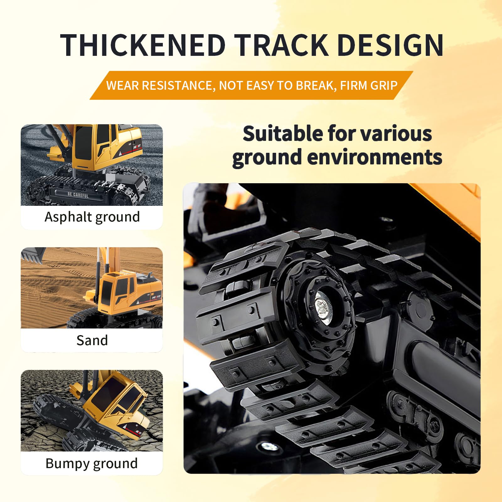 MQDMINI excavator with lights and sounds for immersive play in any setting