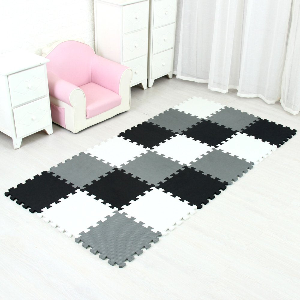 MQIAOHAM interlocking foam tiles close-up highlighting easy setup and durable construction.