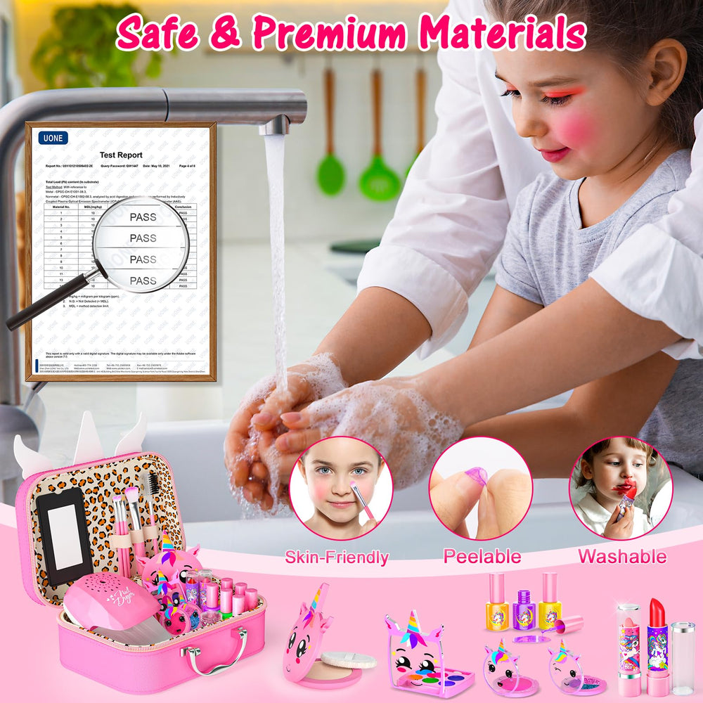 Mqsiuve Kids Makeup Kit brush set tidy organization for little artists