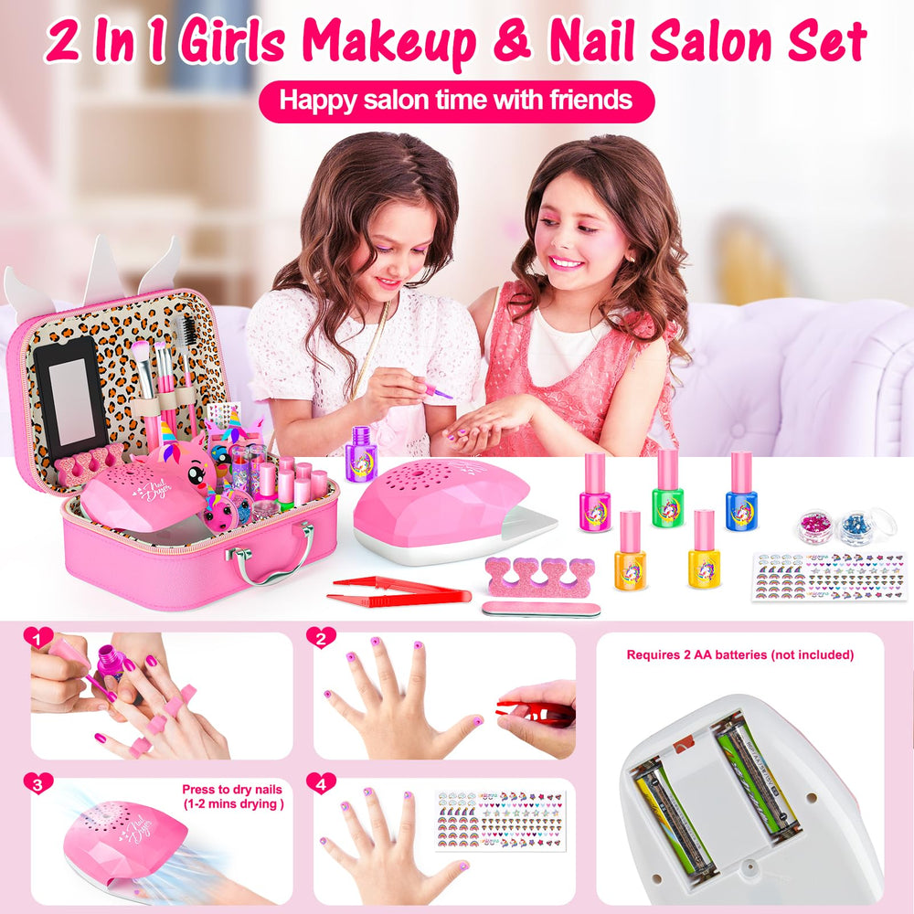 Mqsiuve Kids Makeup Kit glitter eyeshadow swirls for bold looks