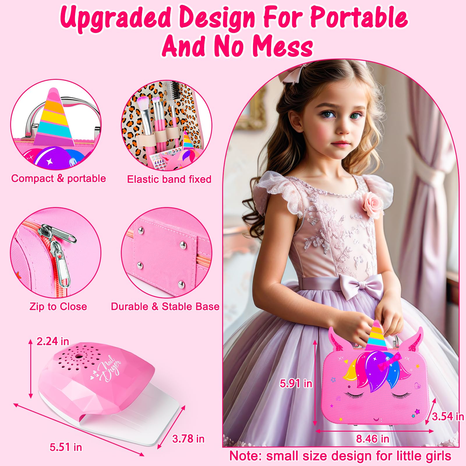 Mqsiuve Kids Makeup Kit nail art stickers add playful accents