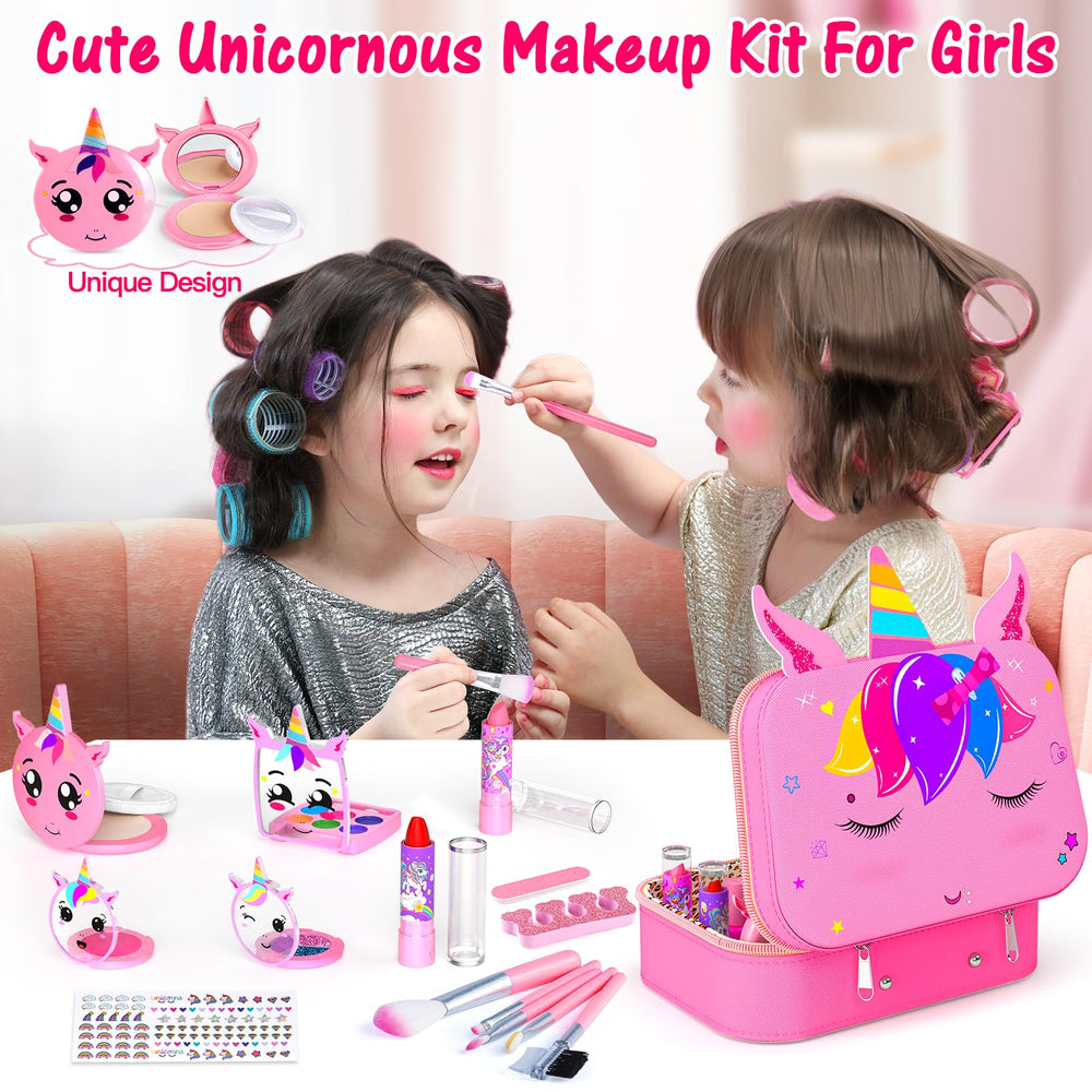 Mqsiuve Kids Makeup Kit pressed powder panel for easy color sharing