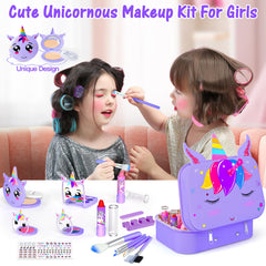 Mqsiuve kids makeup palettes, washable colors for mess-free fun.