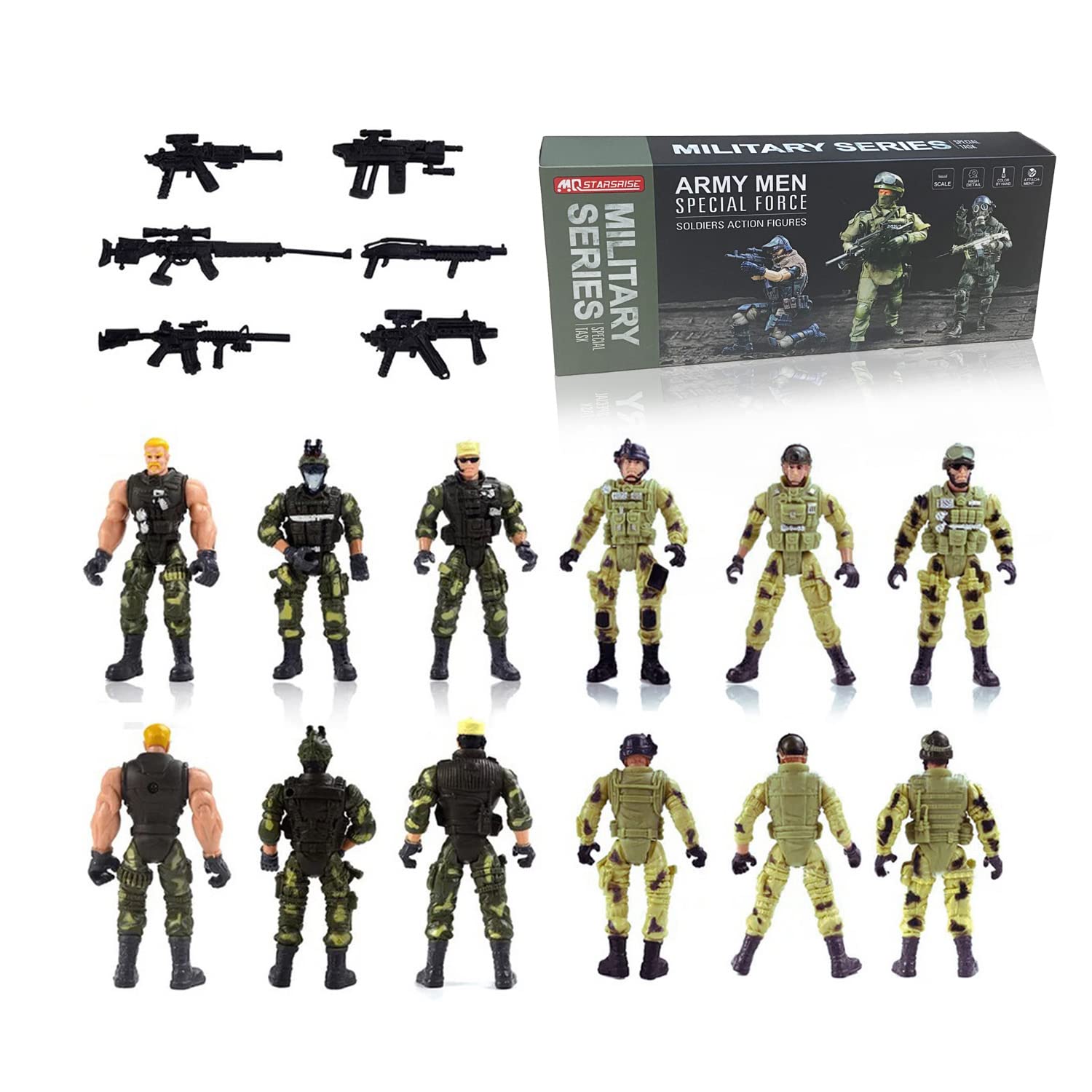 MQSTARSRISE army men durable plastic ensures safe, lasting playtime.