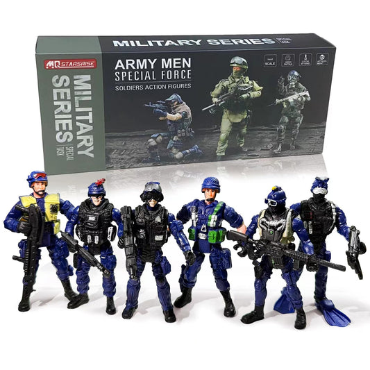 MQSTARSRISE army men figures 6-piece set for imaginative play and display