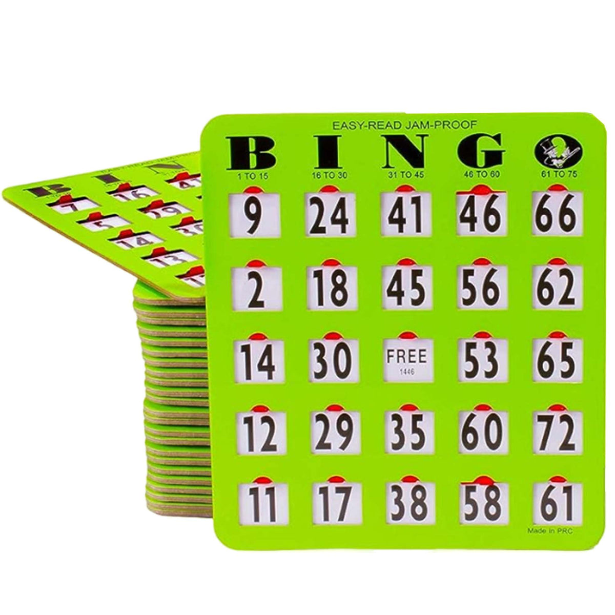 MR CHIPS jam-proof bingo card with sliding windows enables smooth gameplay.