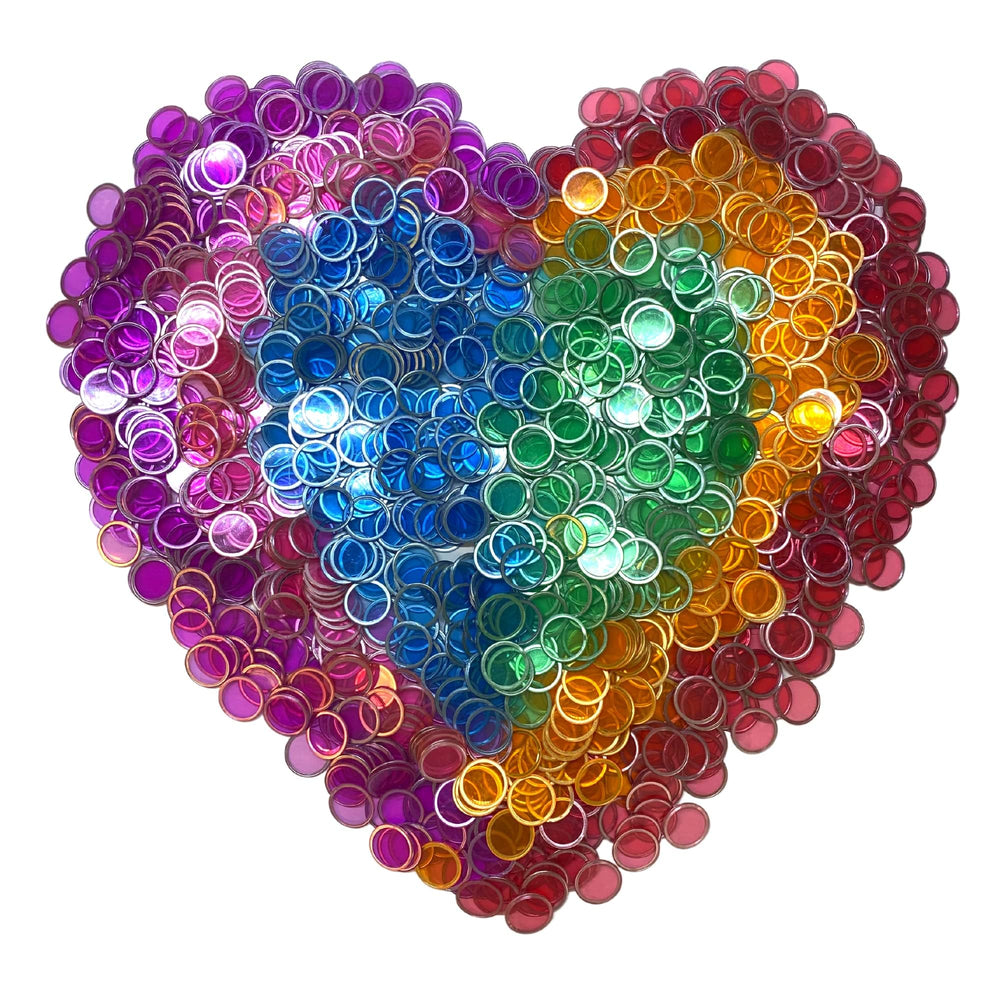 MR CHIPS magnetic bingo chips with metal ring close-up highlight durable, embedded rings for long-lasting play.