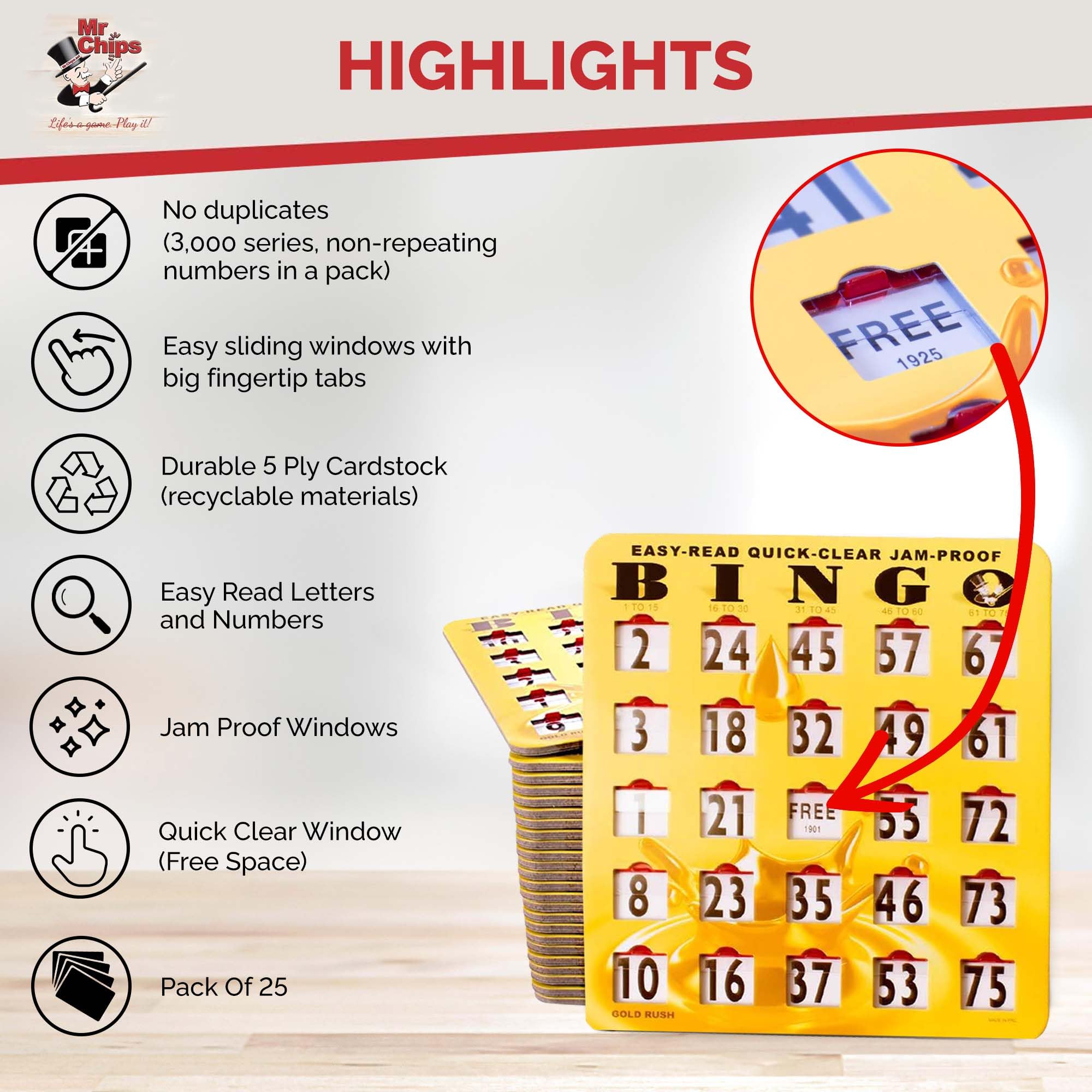 MR CHIPS sliding window design keeps 1-inch numbers clearly readable.