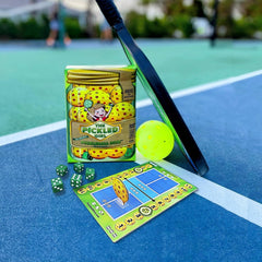 Mr GameShow Pickleball Dice board laid out for family game night.