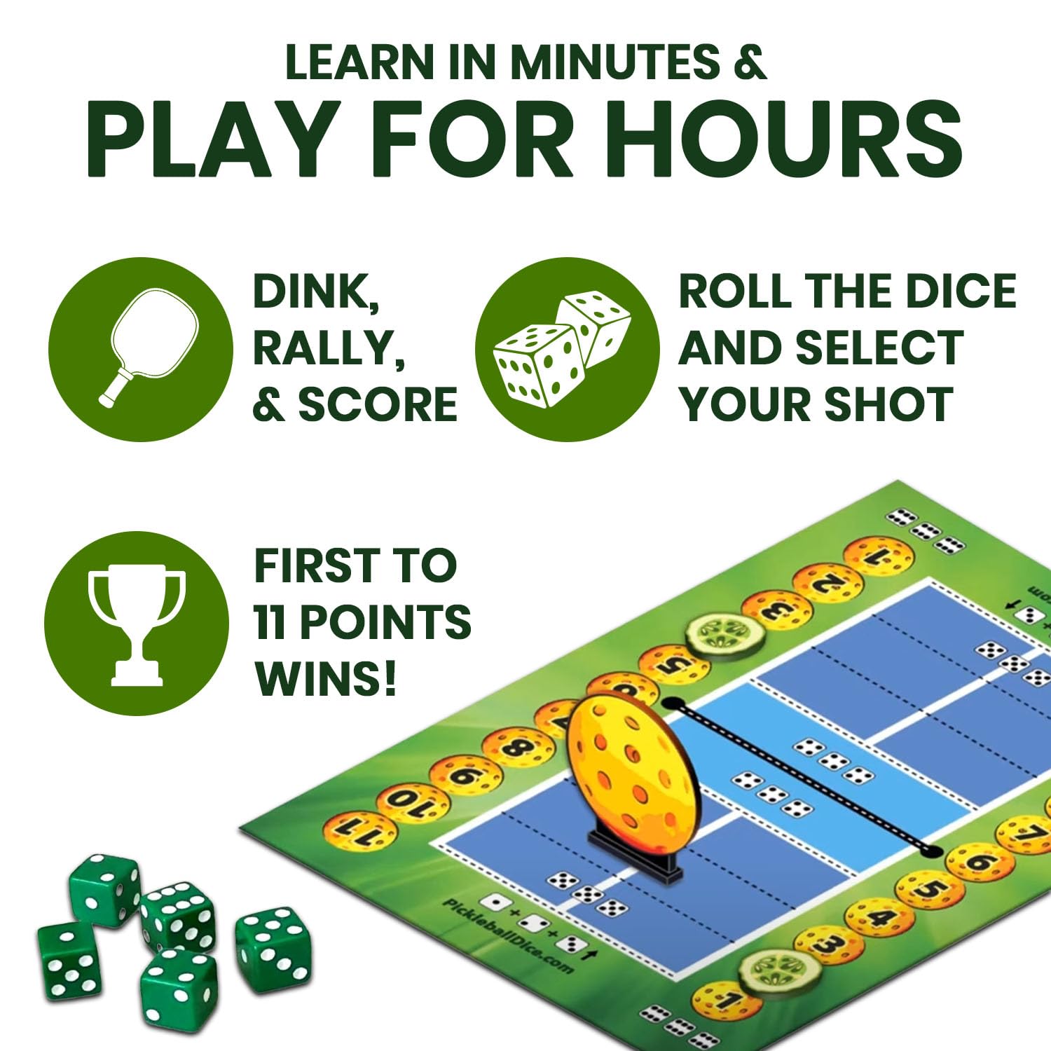 Mr GameShow Pickleball Dice coin shown for award-style scoring.