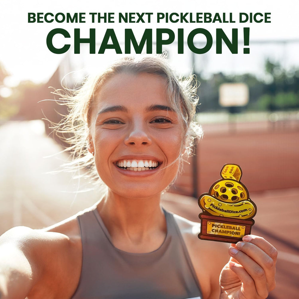 Mr GameShow Pickleball Dice pouch highlights travel-ready, all-in-one set.