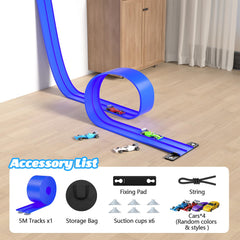 Dual-track loop setup showcases versatile twists for exciting car journeys.