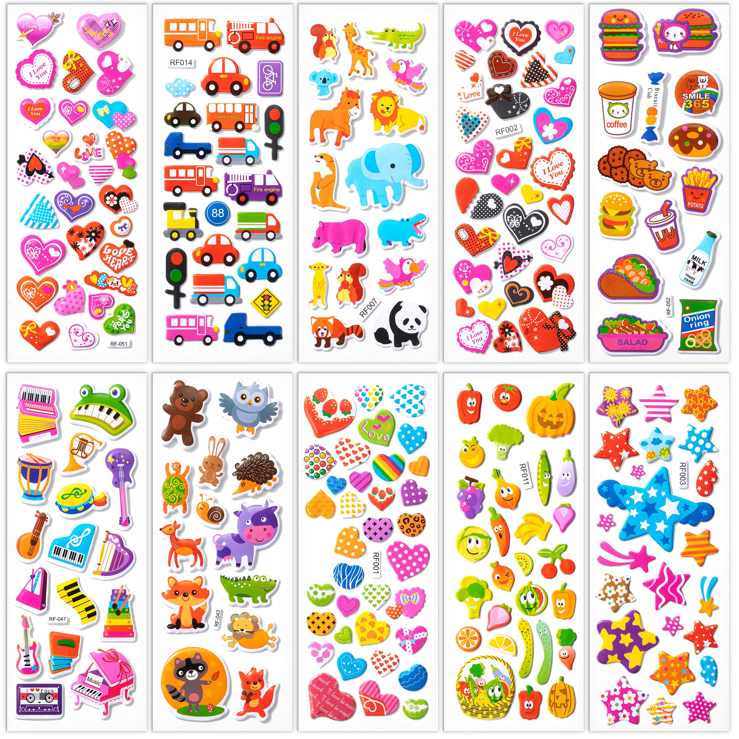 Mr. Pen 3D Puffy Stickers Vivid Patterns boost art projects with easy-peel appeal.