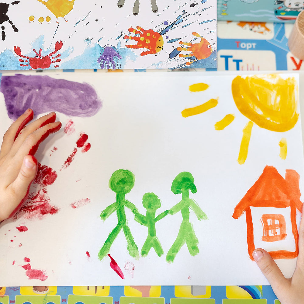 Mr. Pen finger paint paper supports imaginative play in schools and at home
