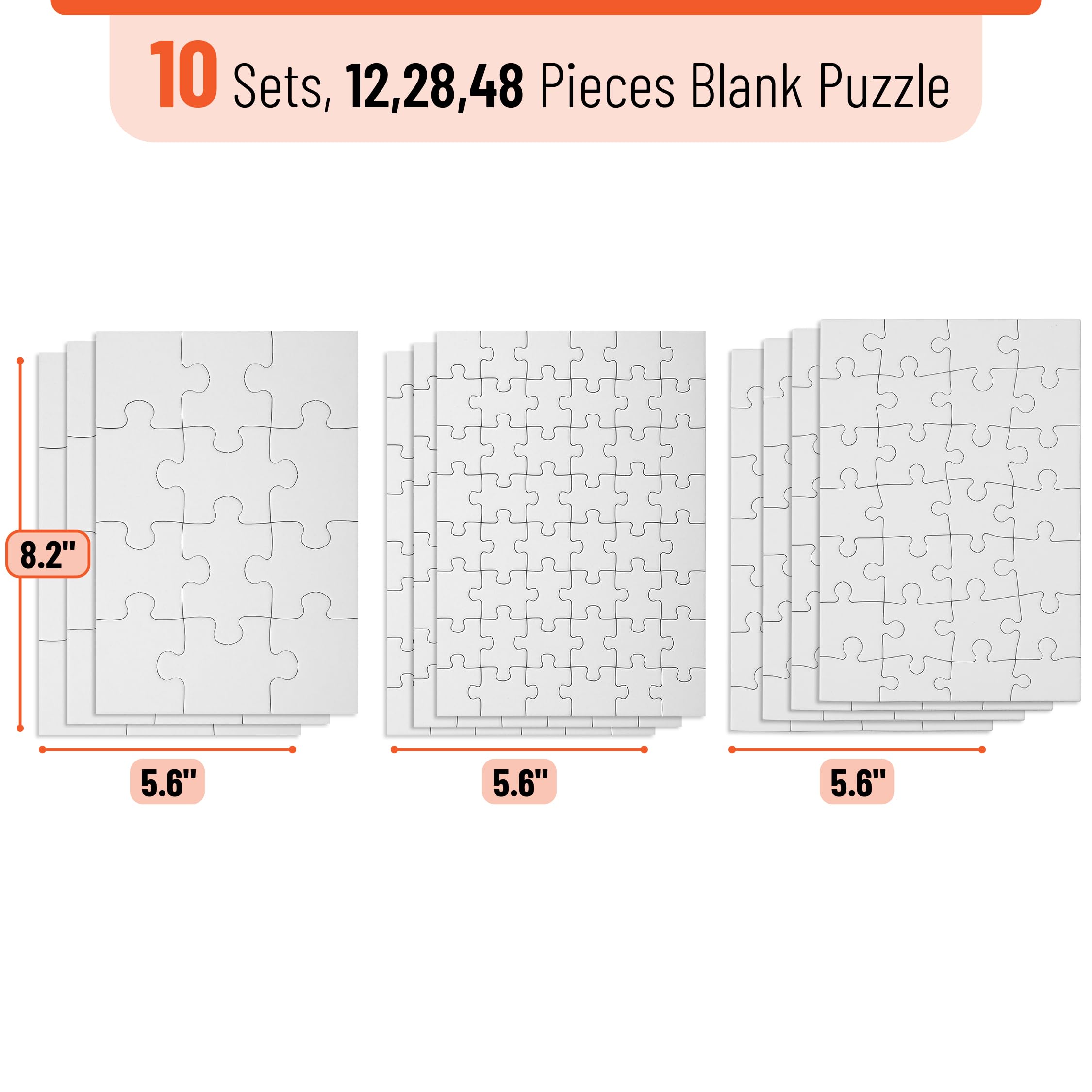Mr. Pen blank puzzle 28-piece layout, ideal for intermediate challenges and personalized gifts.