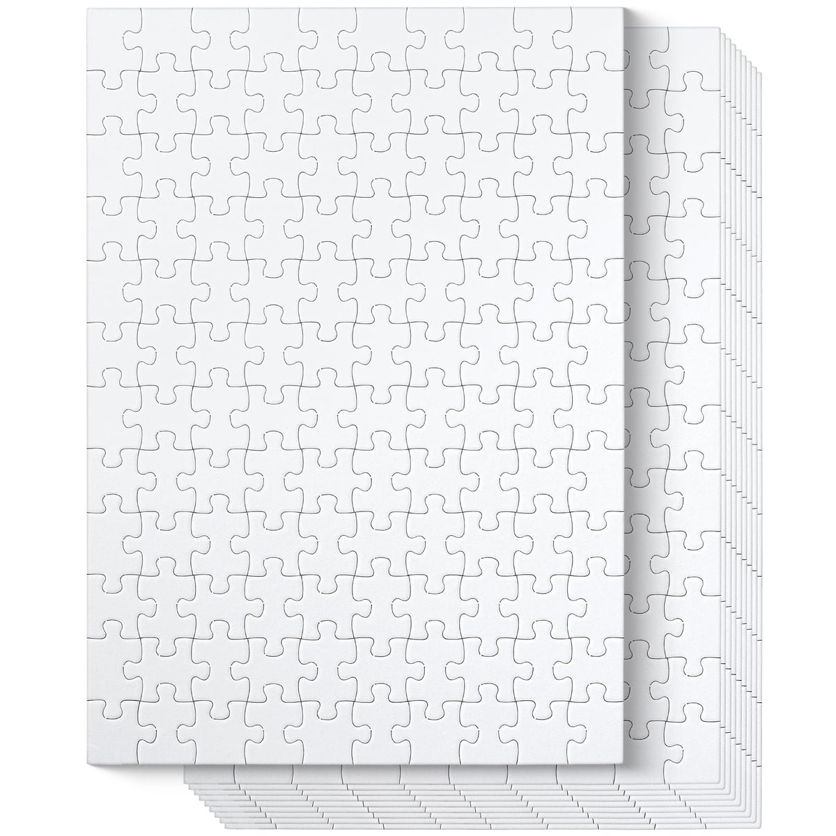Mr. Pen blank puzzle bulk flatlay shows 10 packs of 120-piece canvases for DIY projects
