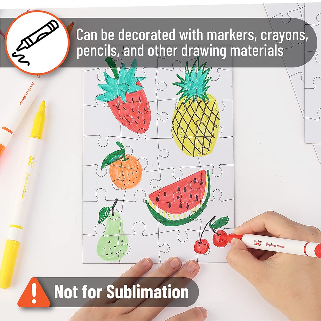 Child drawing on Mr. Pen blank puzzle during play
