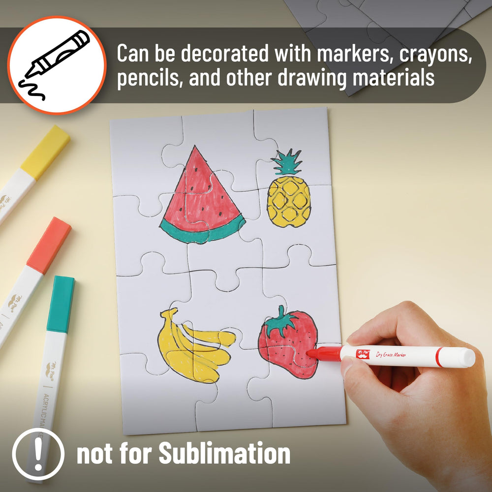 Mr. Pen blank puzzle surface made of sturdy cardboard, perfect for painting and drawing.