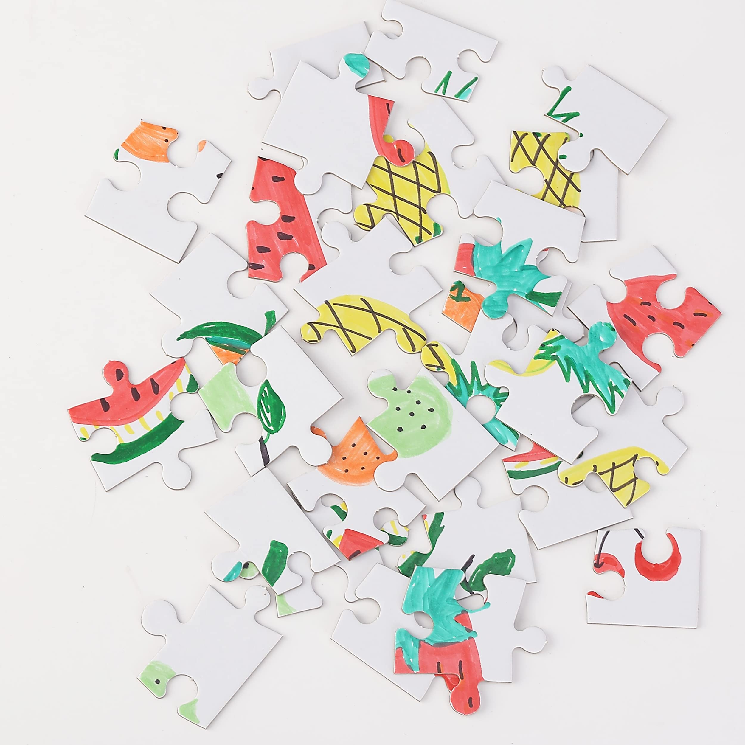 Puzzle pack beside coloring tools for kids