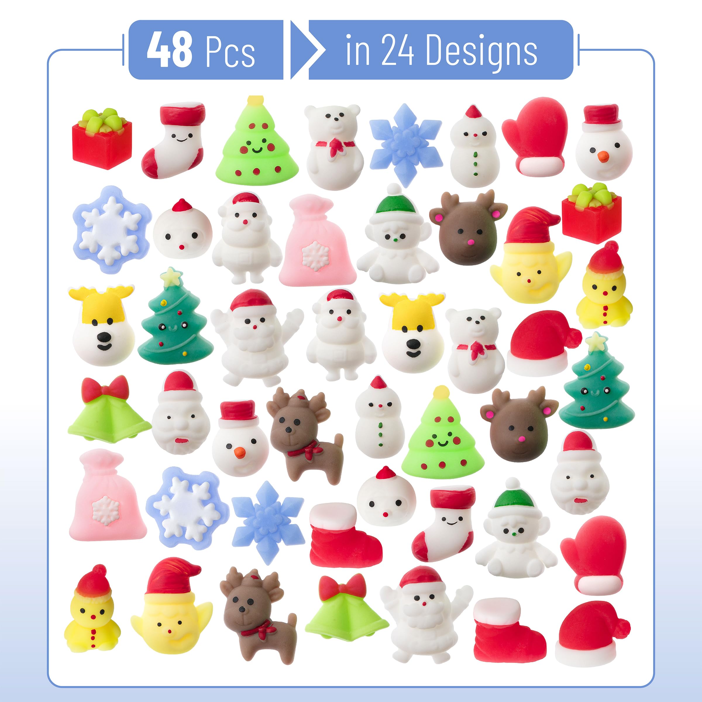 Mr. Pen holiday squishies showcase 24 unique designs for kids' imaginative fun