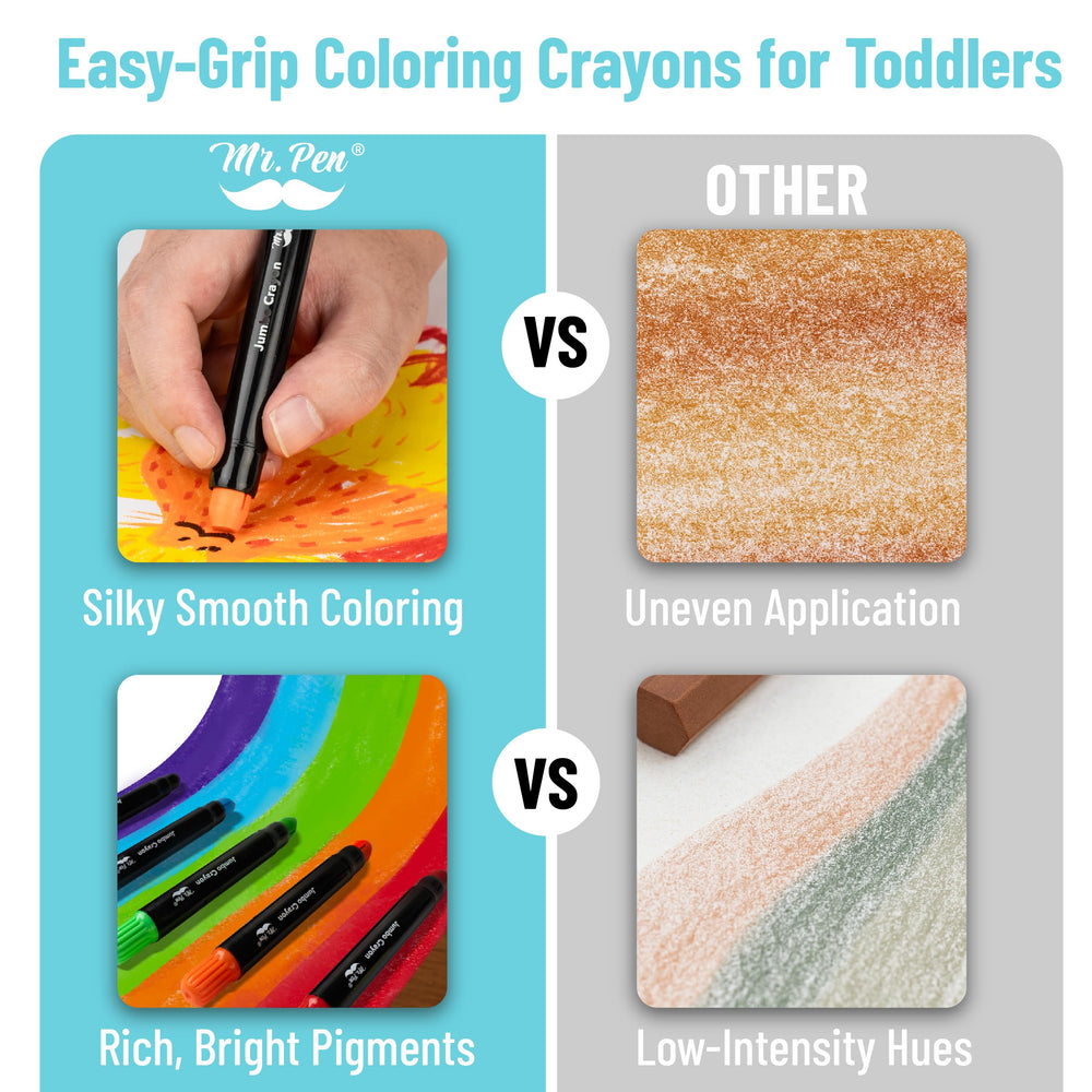 Mr. Pen Jumbo Twistable Crayons feature a kid-friendly design for easy grip.