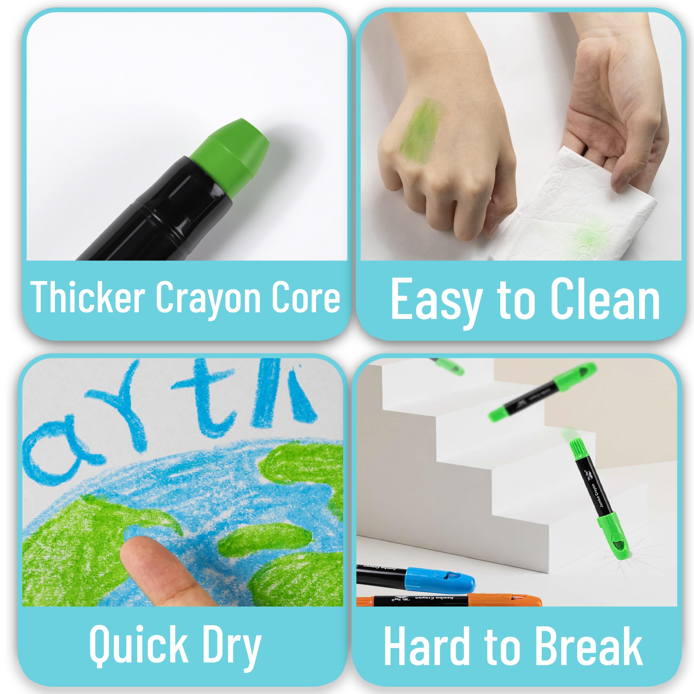 Mr. Pen Jumbo Twistable Crayons provide a smooth texture that glides on paper.