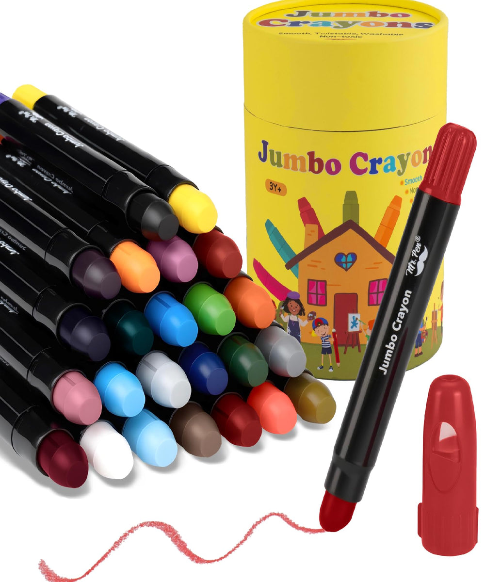 Mr. Pen Jumbo Twistable Crayons in vibrant colors for bold artwork.
