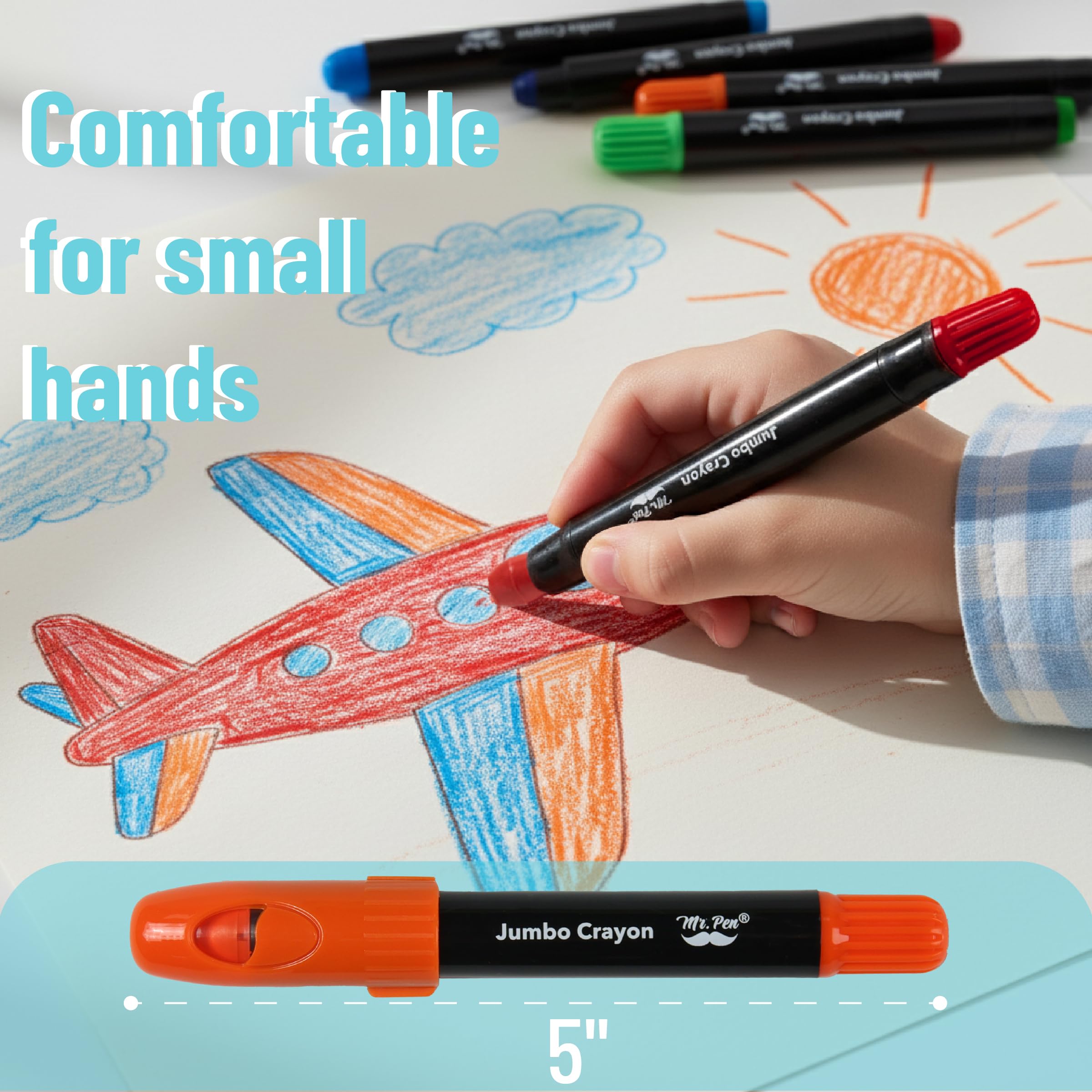 Mr. Pen Jumbo Twistable Crayons use non-toxic materials for safe creativity.