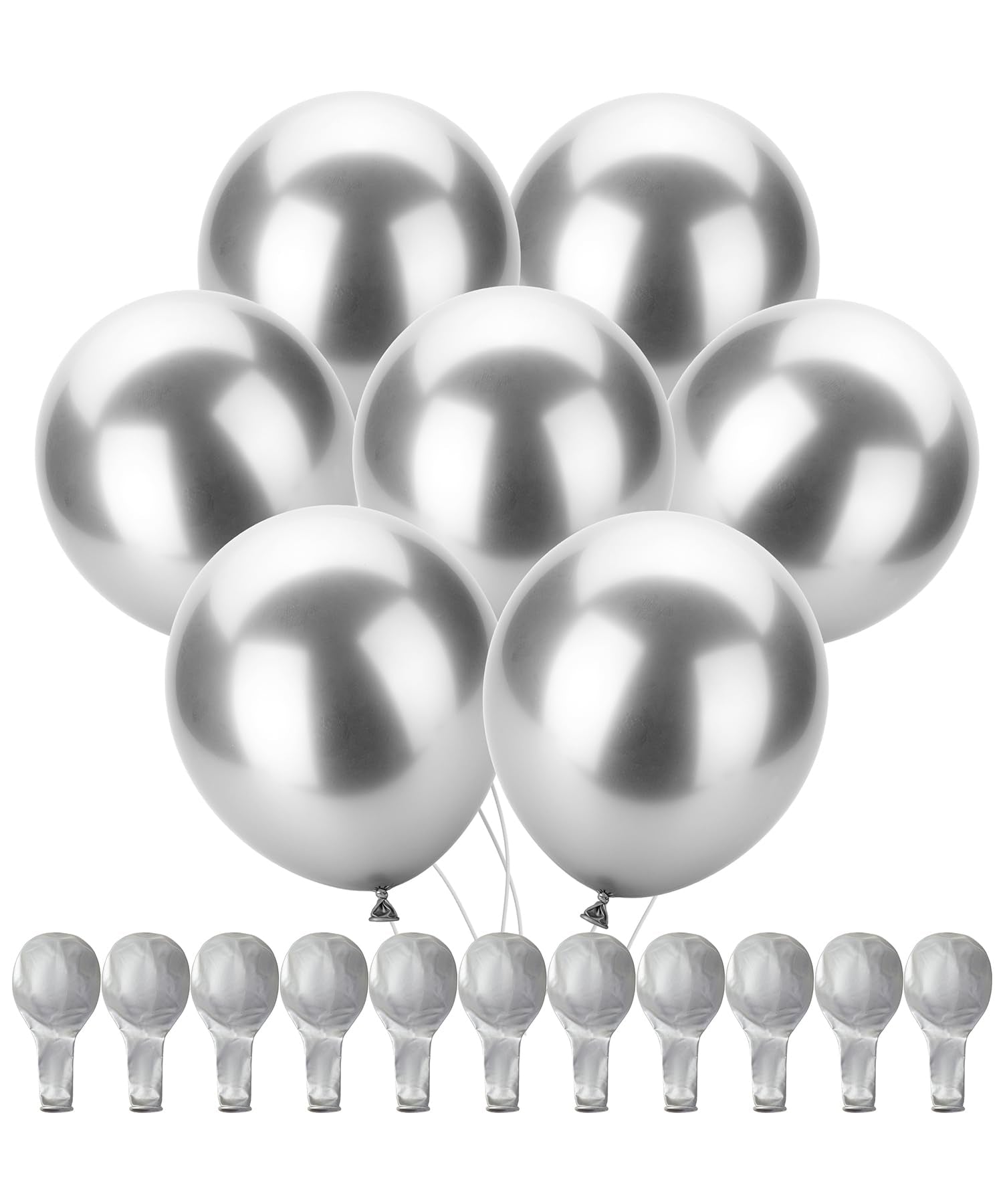 Mr. Pen metallic balloons in silver for eye catching party decor.