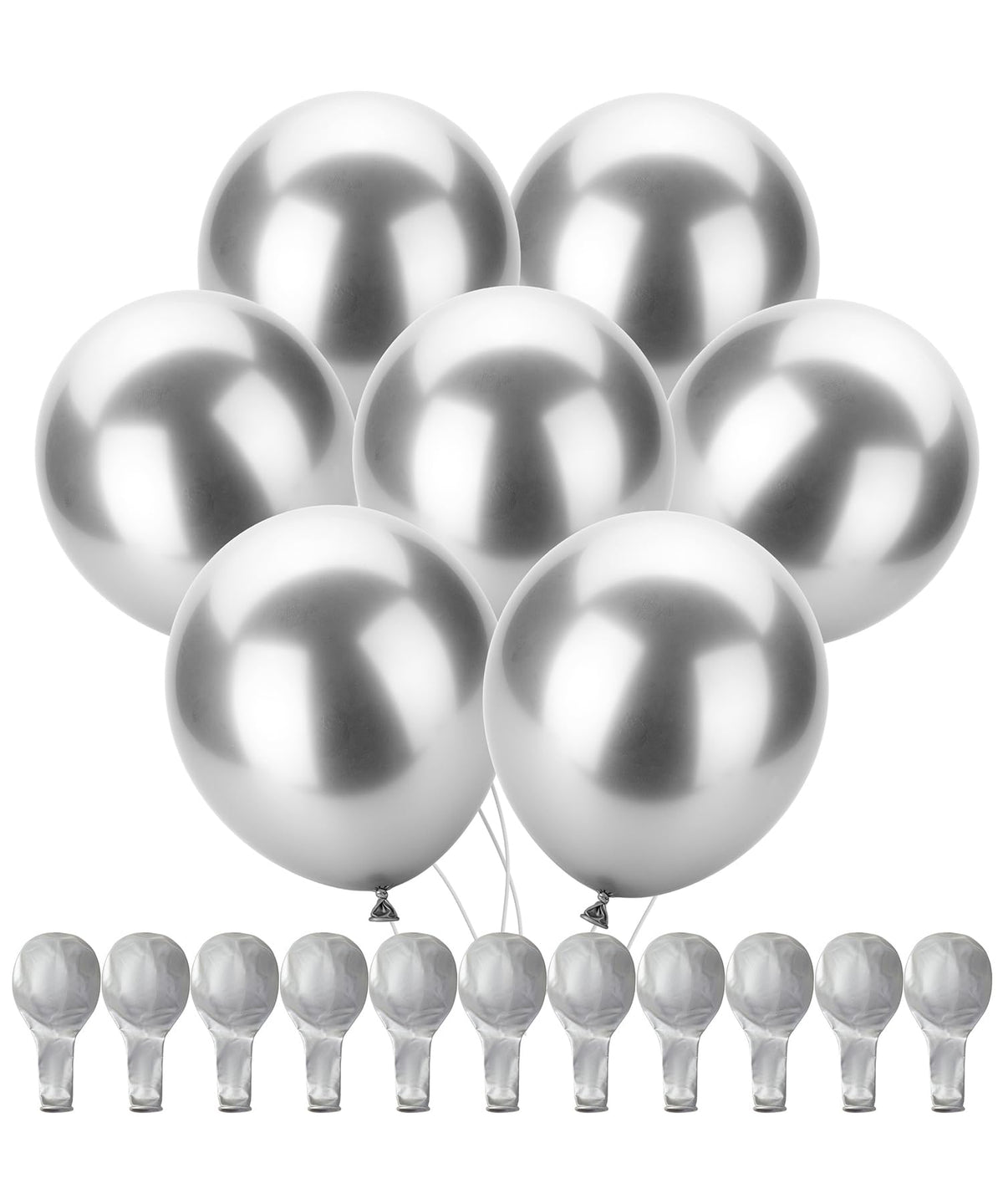 Mr. Pen metallic balloons in silver for eye catching party decor.