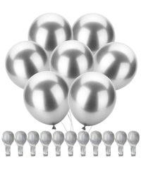 Mr. Pen metallic balloons in silver for eye catching party decor.