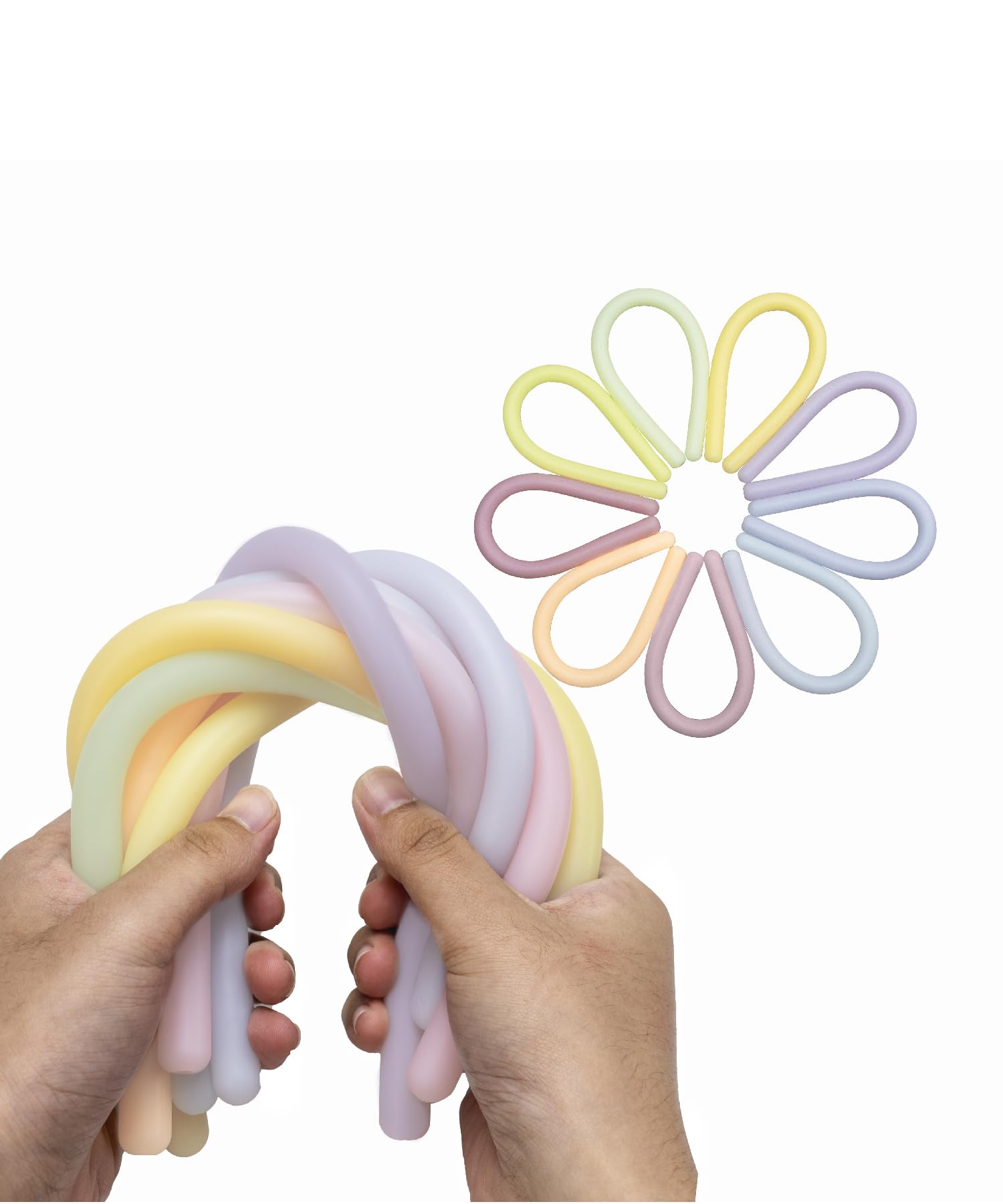 Mr. Pen monkey noodle 9-pack in pastel colors for tactile play and focus.