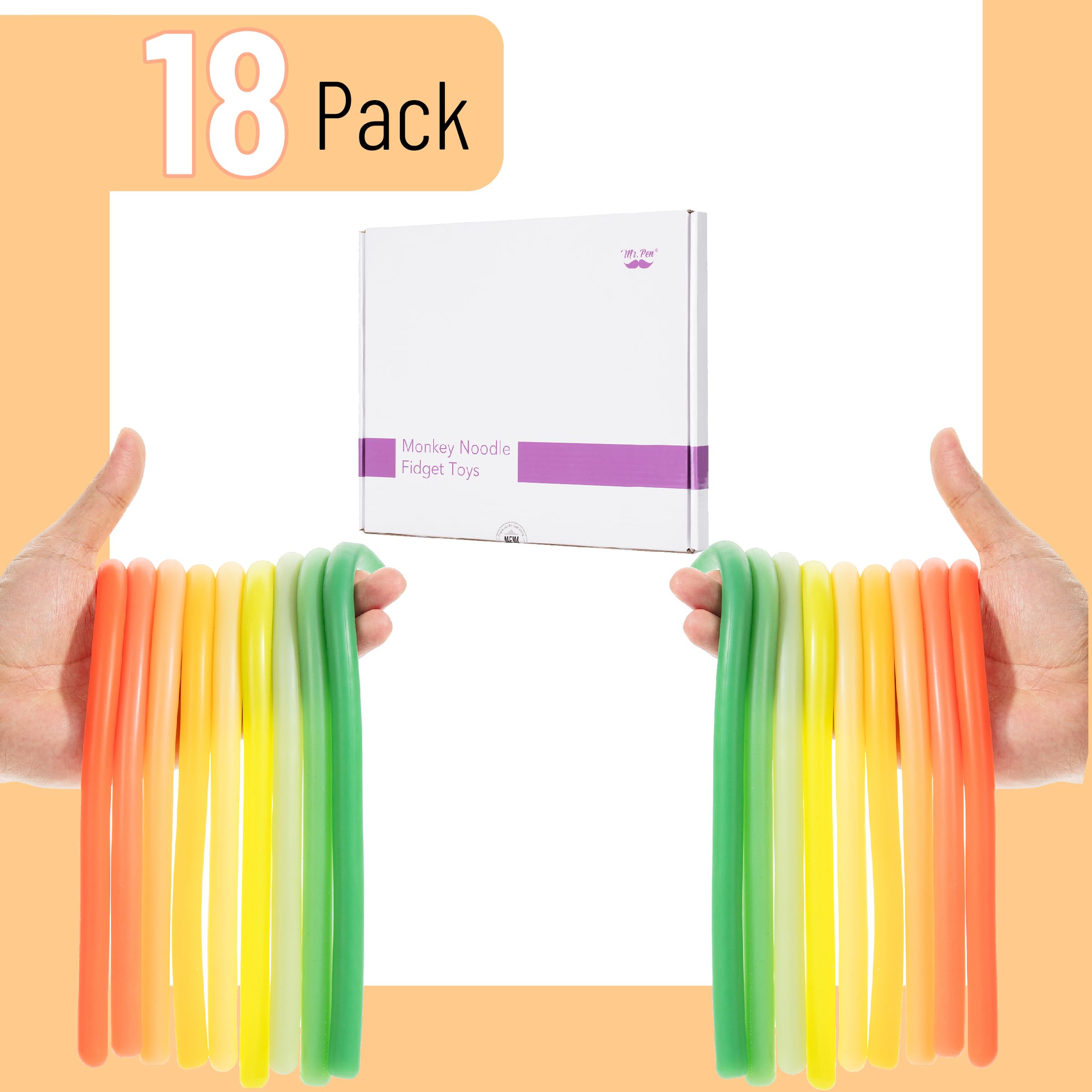 Mr. Pen Monkey Noodle vibrant shades enabling calming tactile engagement.
