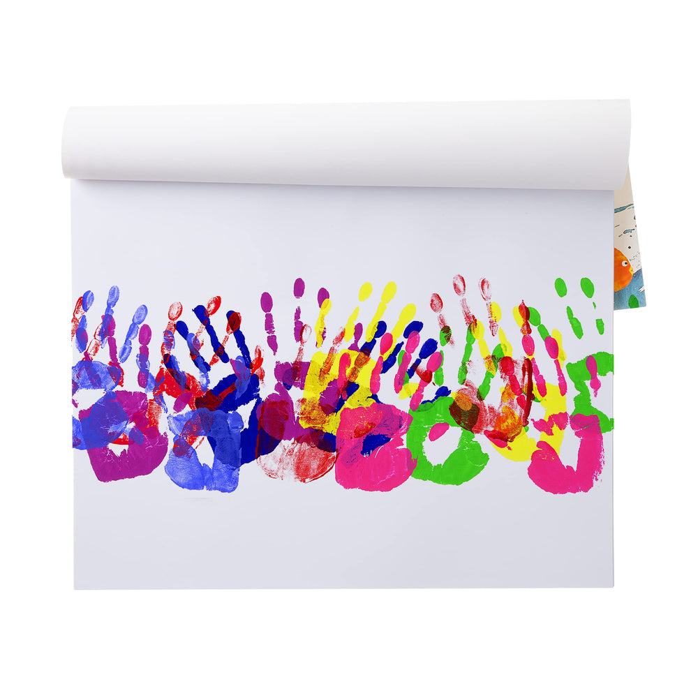 Mr. Pen finger paint paper works with brushes, sponges and stamps
