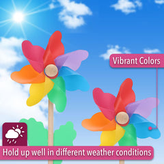 Mr. Pen rainbow pinwheels feature bright blades for vibrant visibility