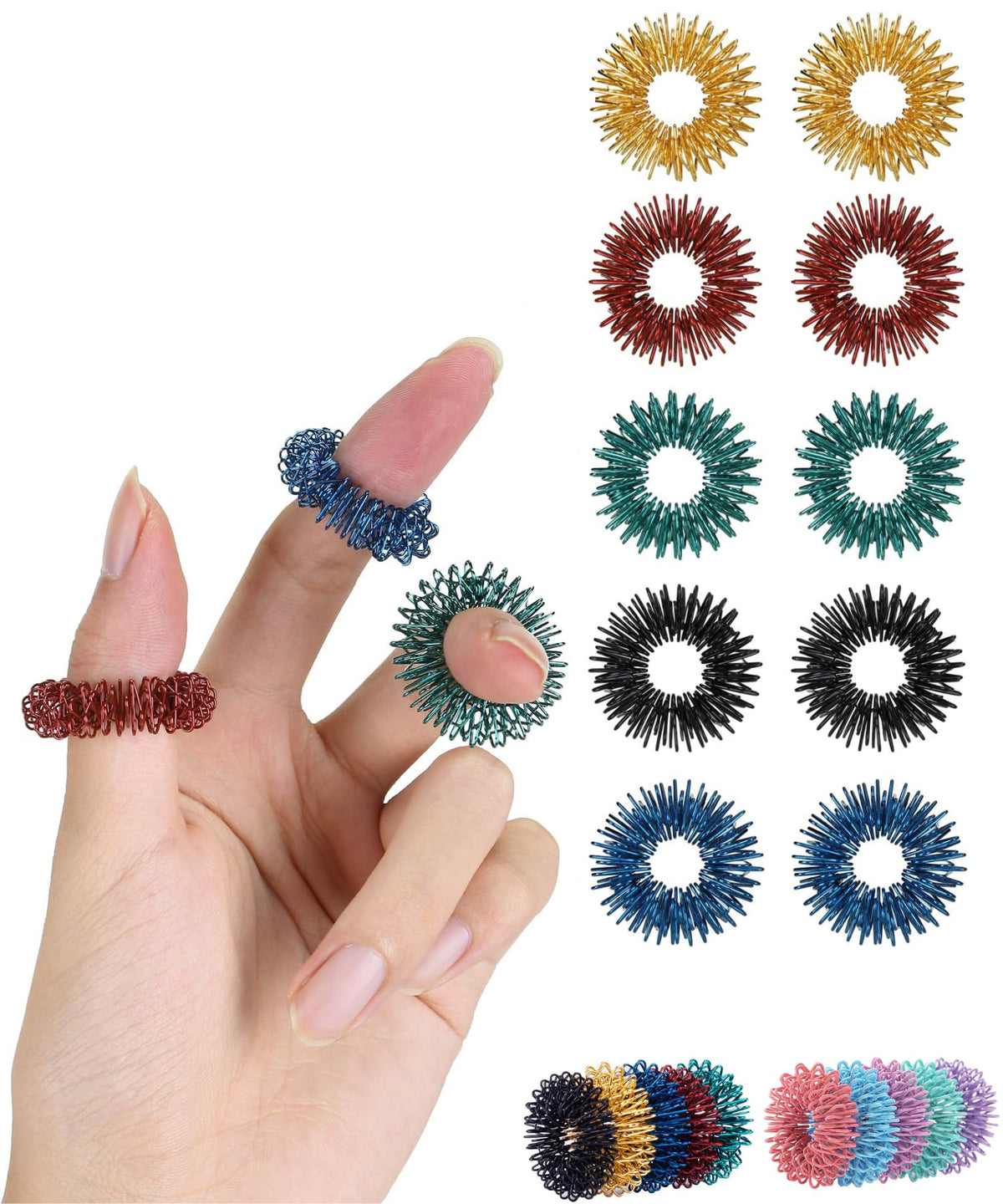MR Pen spiky sensory rings in varied colors for tactile fidgeting and focus
