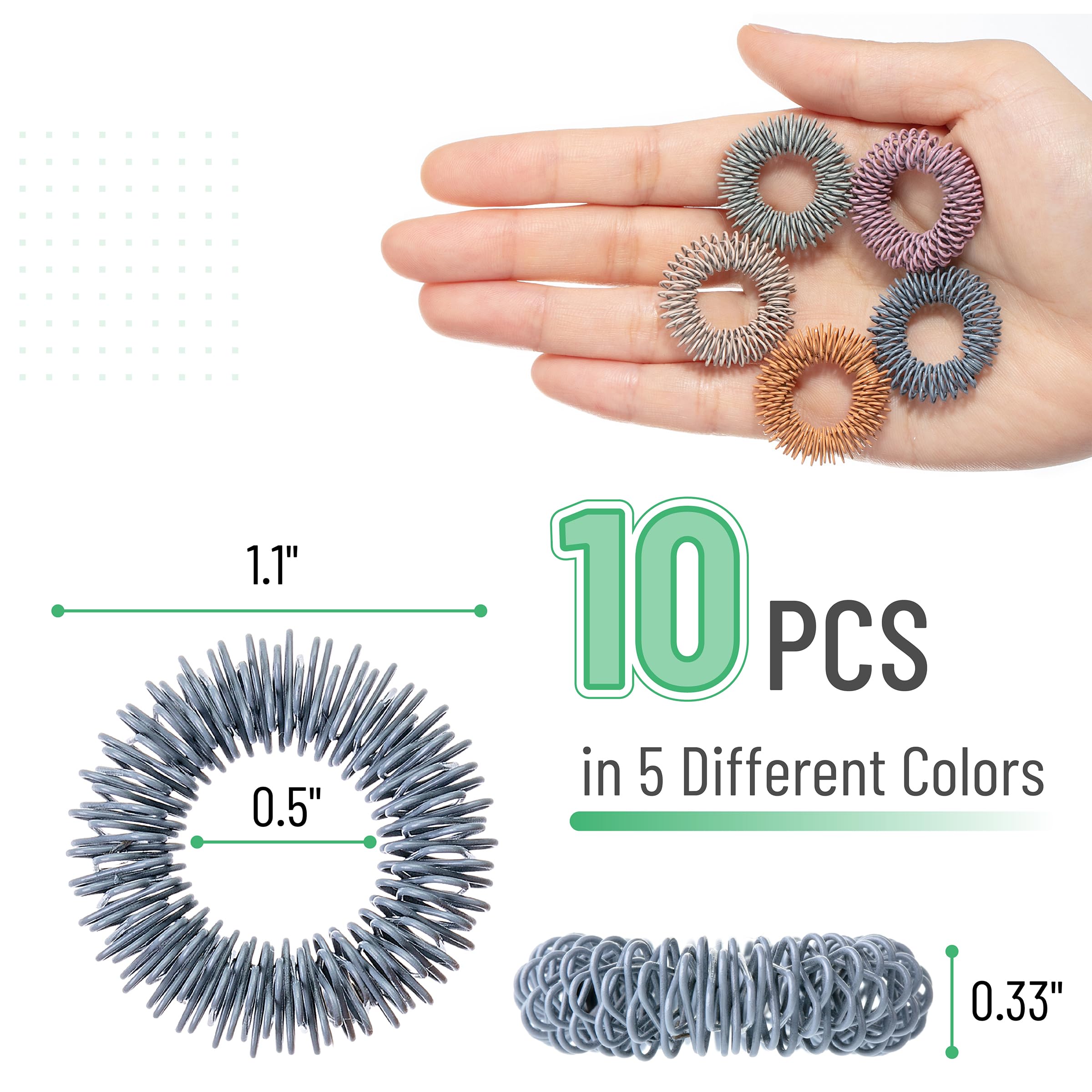 Mr. Pen Spiky Sensory Rings display vibrant colors for focused sensory play
