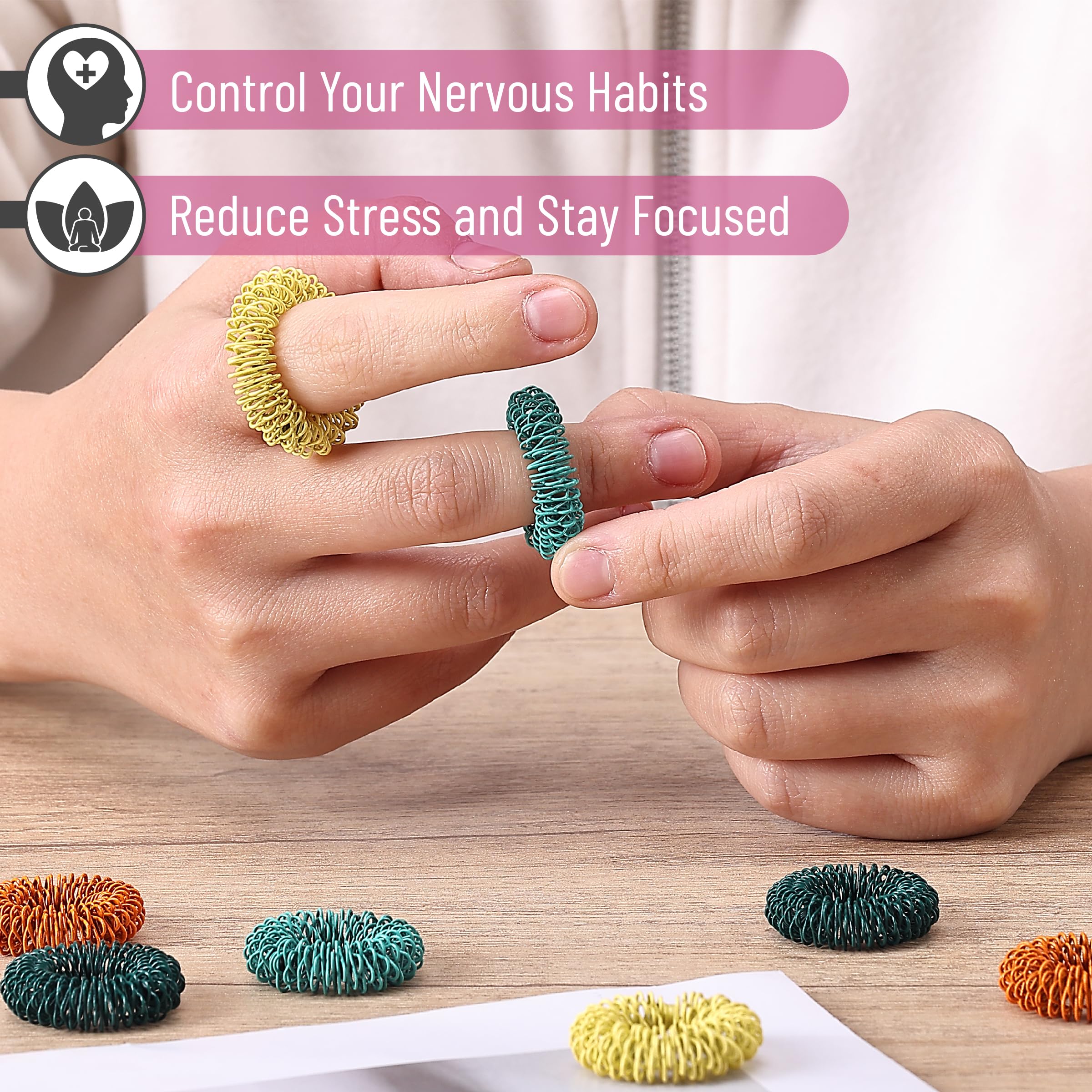 Mr. Pen spiky sensory rings offer discreet tactile feedback during tasks.