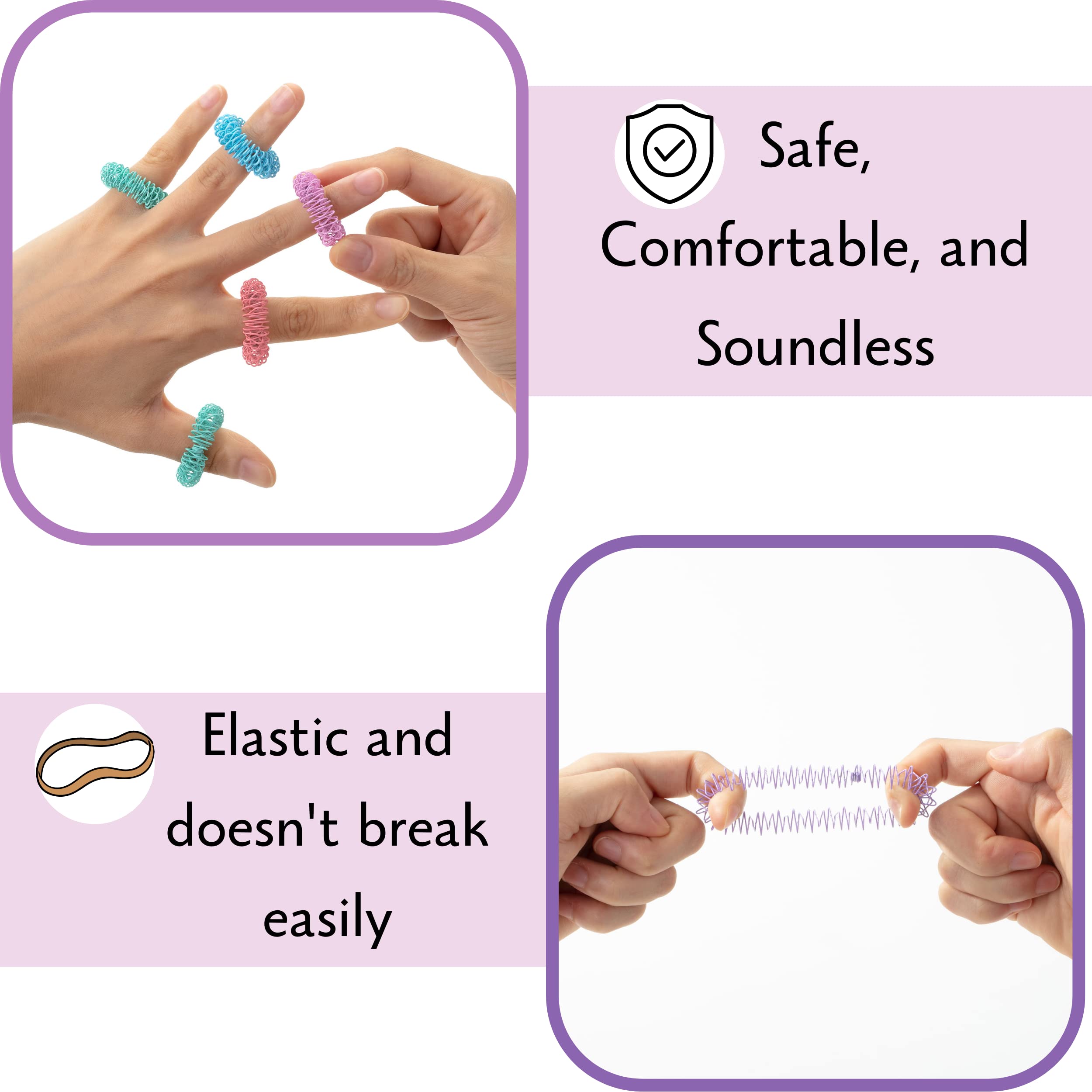 Spiky rings worn on a finger for acupressure sensation.