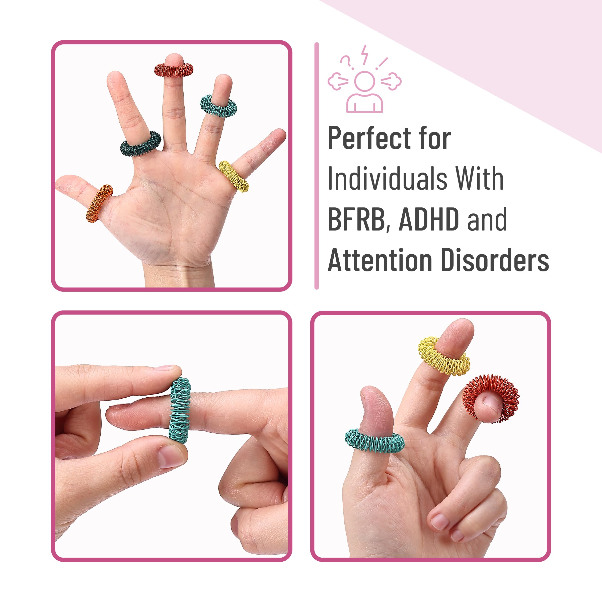 Mr. Pen spiky sensory rings packaging display shows vibrant colors ready for immediate use.