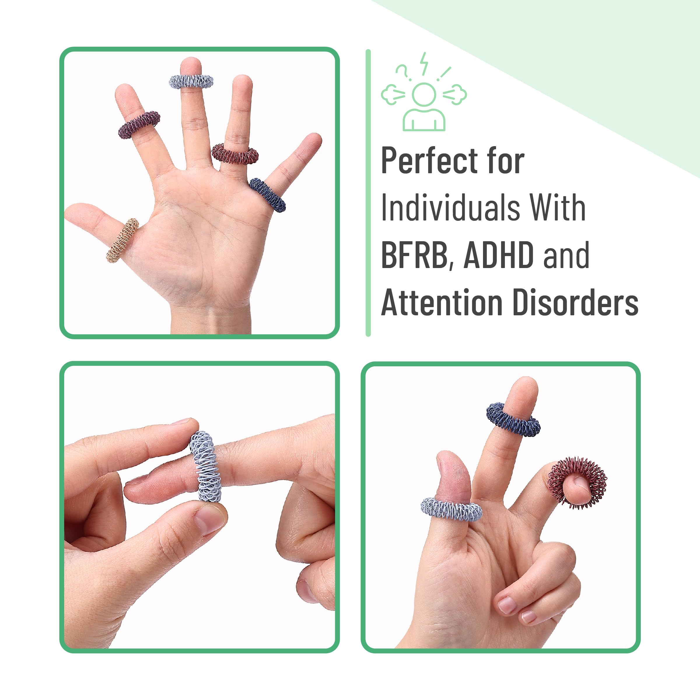 These rings are ideal for students and professionals seeking calm tactile input.