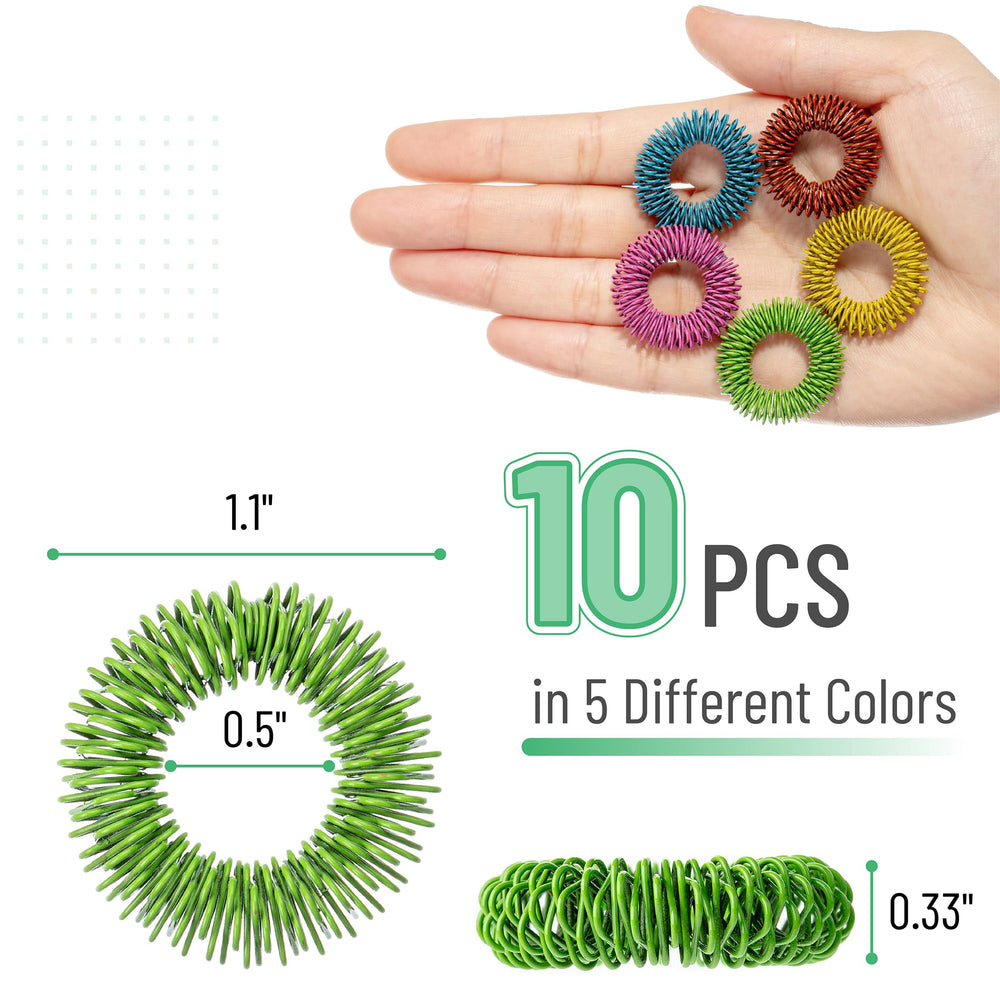 Mr. Pen spiky sensory rings with stainless steel construction for lasting durability.
